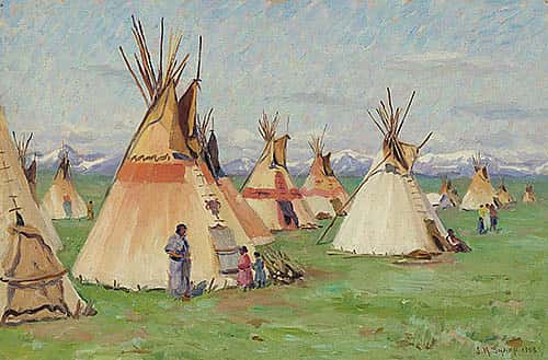 Blackfeet Tepees - Glacier Park, Montana